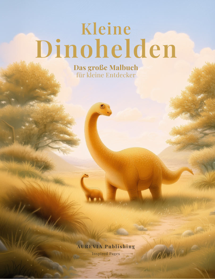 Cover Malbuch kleine Dinohelden von AUREVIA Publishing